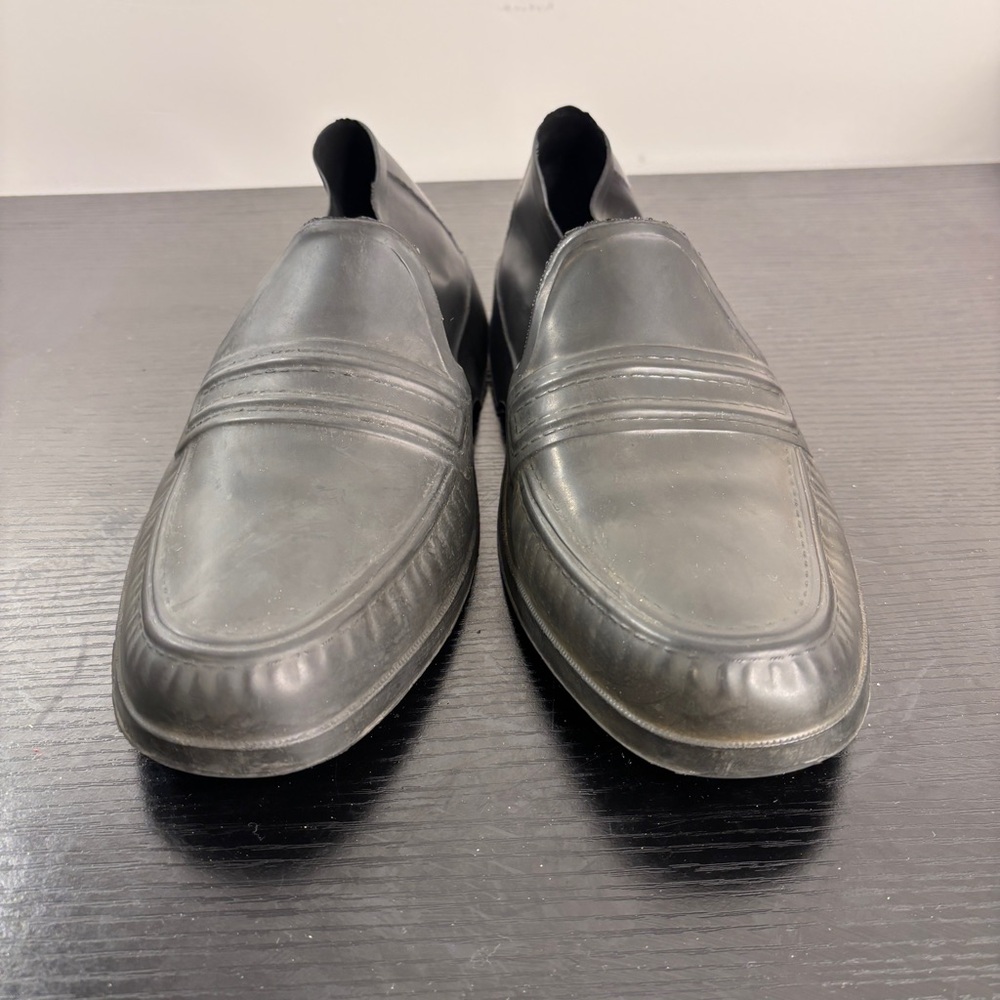 Totes Stretch Rubber Overshoes Dress Loafer Men's Small Black Rain Galoshes